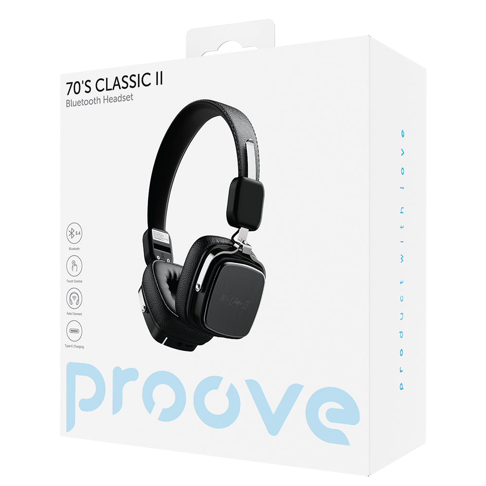 Handsfree Bluetooth Proove 70's Classic II, A2DP, Schwarz