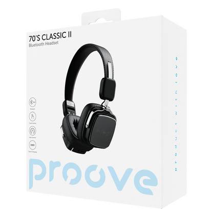 Handsfree Bluetooth Proove 70's Classic II, A2DP, Schwarz