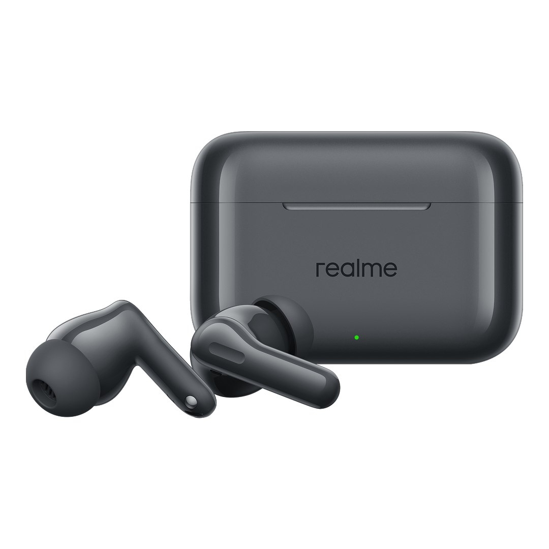 Handsfree Bluetooth Realme Buds T200, TWS, ANC, MultiPoint, Grau