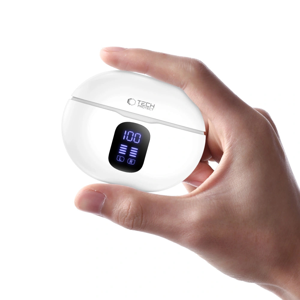 Bluetooth-Freisprecheinrichtung Tech-Protect Ultraboost Pro G2, TWS, Weiß