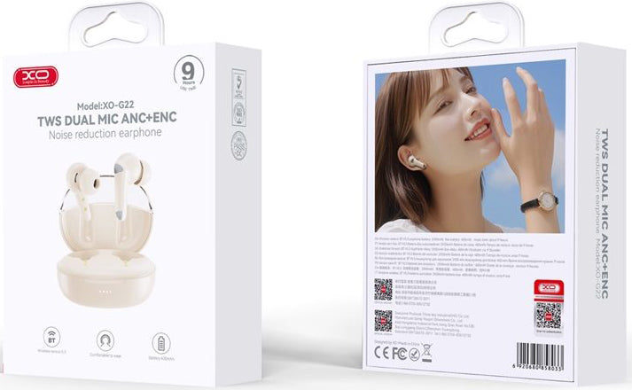 Handsfree Bluetooth XO Design G28, TWS, Beige