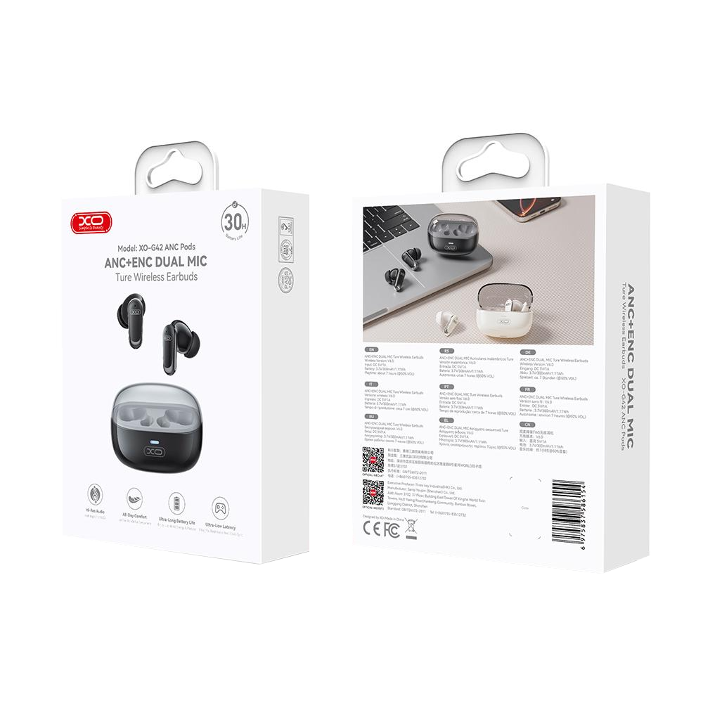 Bluetooth-Headset XO Design G42, TWS, ANC, Schwarz