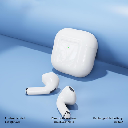 Handsfree Bluetooth XO Design Q6 Pods, TWS, Weiß
