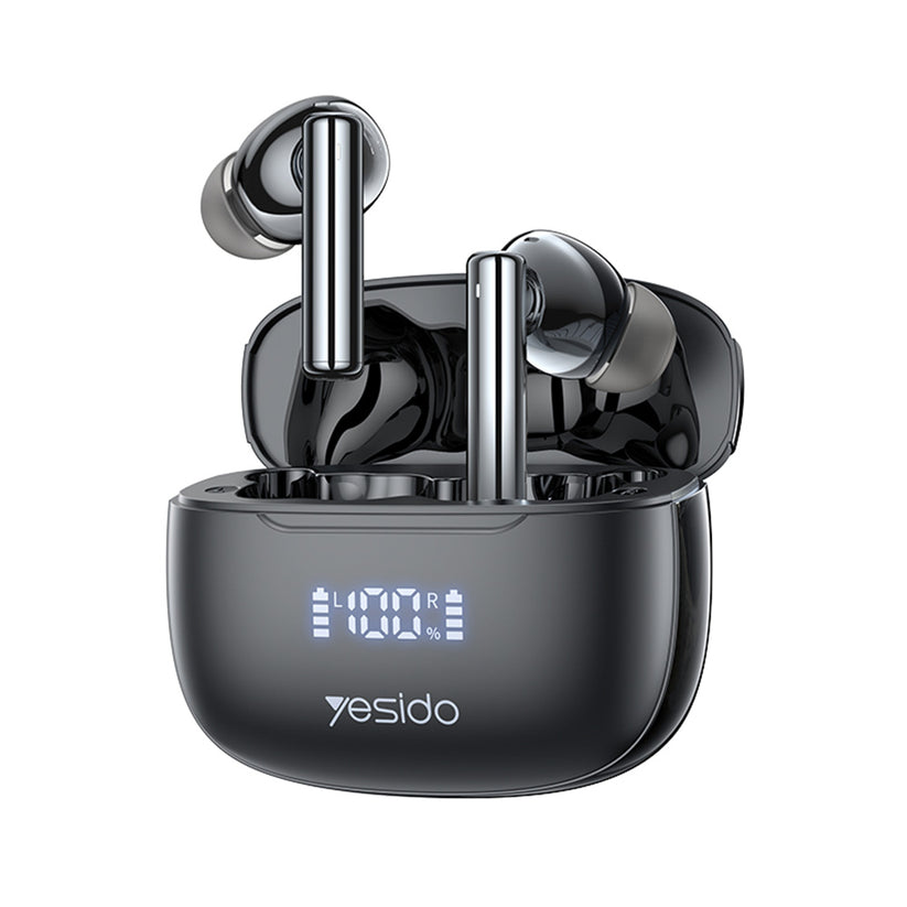 Yesido TWS23 ANC True Wireless Earbuds BT5.3 LED Display 6H 300mAh Touch Type-C - Black