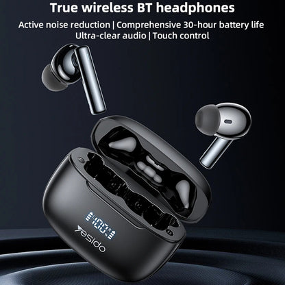 Handsfree Bluetooth Yesido TWS23, TWS, ANC, Schwarz