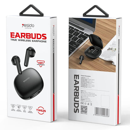 Handsfree Bluetooth Yesido TWS25, TWS, Schwarz