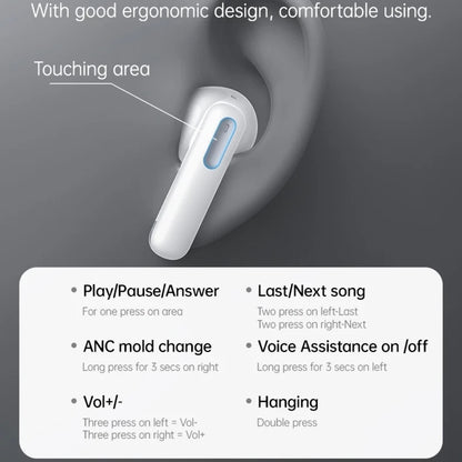 Handsfree Bluetooth Yesido TWS34, TWS, ANC, White