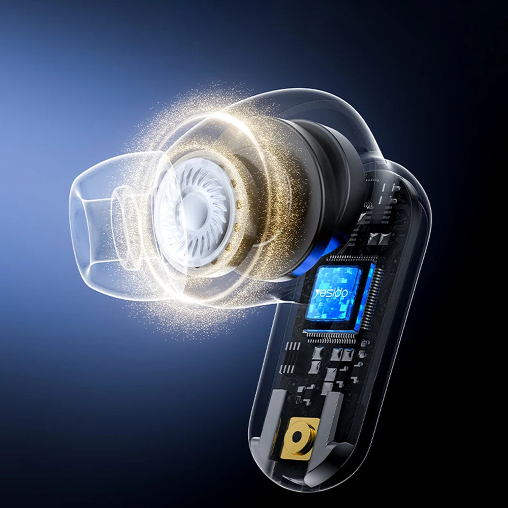 Bluetooth-Freisprecheinrichtung Yesido TWS38, TWS, Schwarz