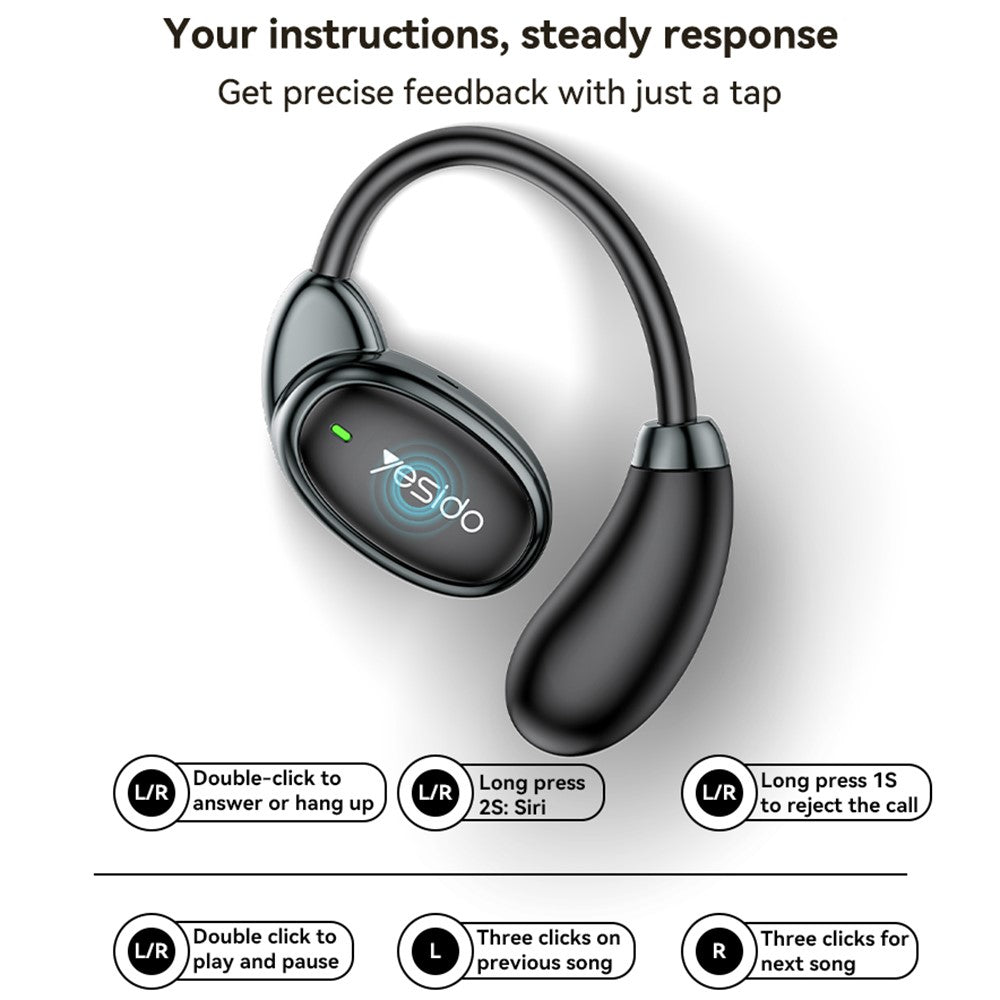 Handsfree Bluetooth Yesido YSP19 BL, TWS, Schwarz