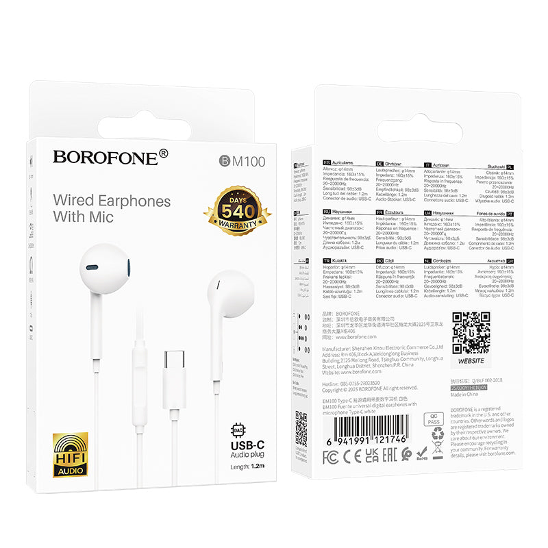 USB-C Freisprecheinrichtung Borofone BM100 Fuente, Weiß