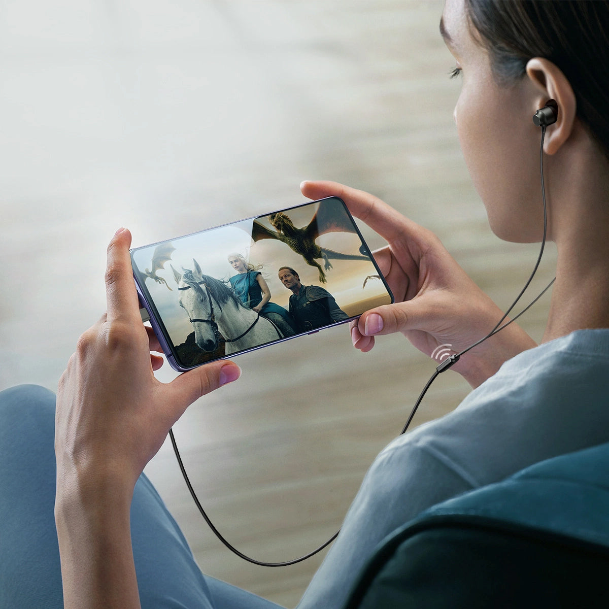 Handsfree USB-C Joyroom JR-EC06, Grau