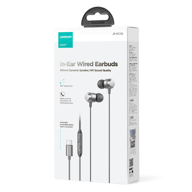 Handsfree USB-C Joyroom JR-EC06, Grau