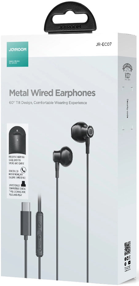 Handsfree USB-C Joyroom JR-EC07, Schwarz