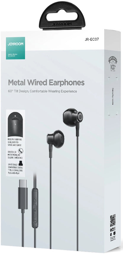 Handsfree USB-C Joyroom JR-EC07, Schwarz