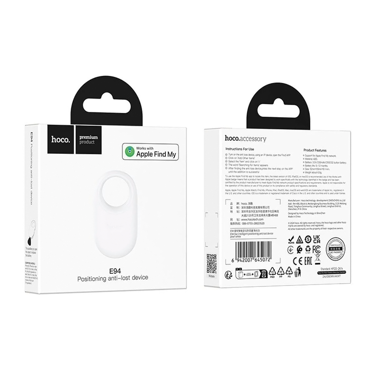 HOCO SmartTag E94 für iOS-Serie, Weiß