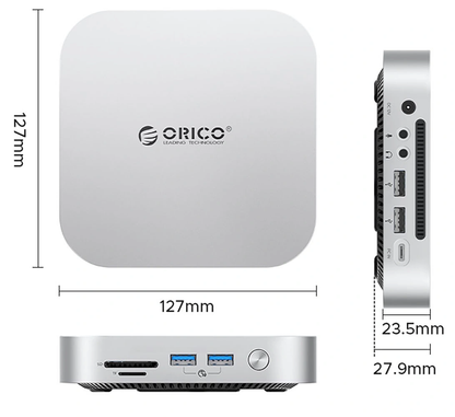 Multifunktionaler Hub Orico MiniLink M49P für Apple Mac Mini M4, 9in1, Silber