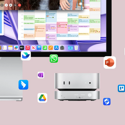 Multifunktionaler Hub Orico MiniLink M49P für Apple Mac Mini M4, 9in1, Silber