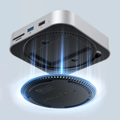 Multifunktionaler Hub Orico MiniLink M48PR für Apple Mac Mini M4, 9in1, Silber