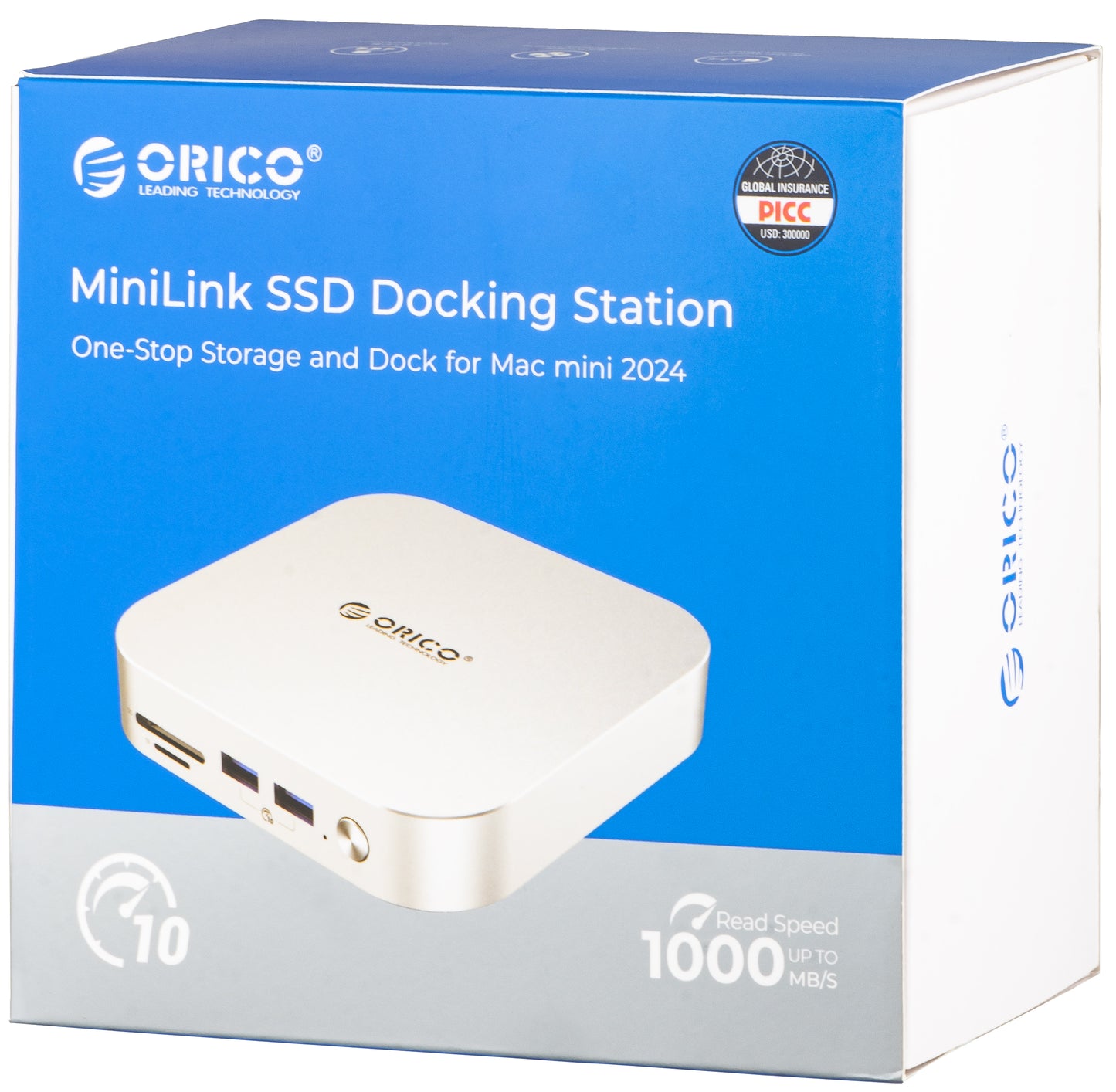 Multifunktionaler Hub Orico MiniLink M48PR für Apple Mac Mini M4, 9in1, Silber