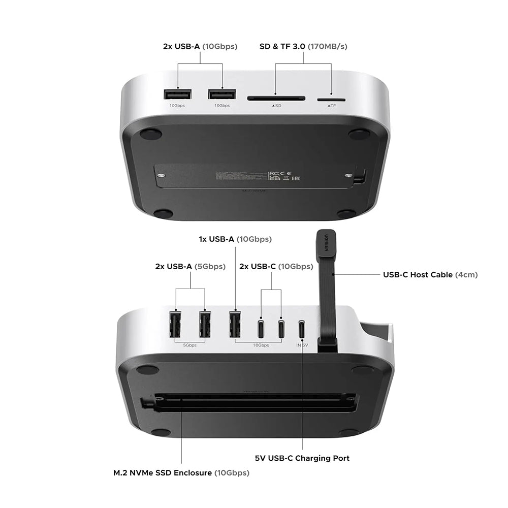 Multifunktions-Hub GREEN CM841 (65487) für Apple Mac Mini M4, Schwarz