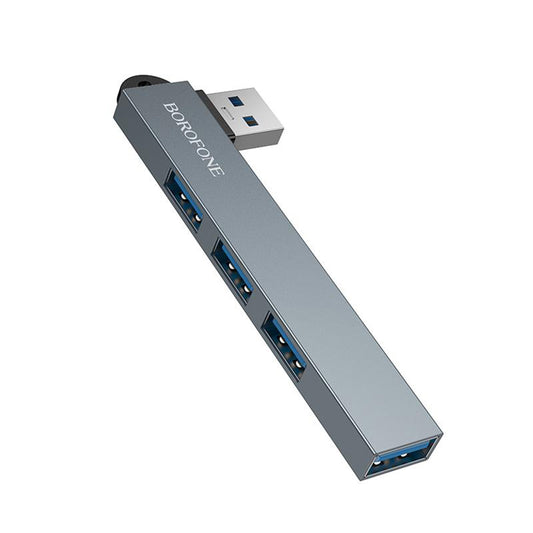 USB-Hub Borofone FH1, 4in1, Grau