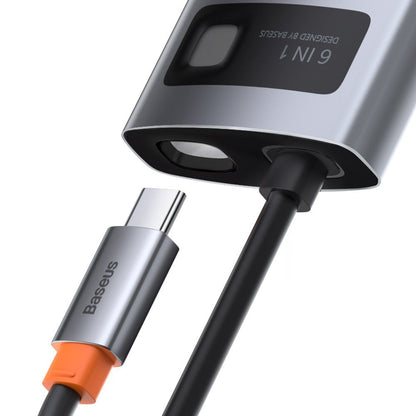 USB-C Hub Baseus Metal Gleam, 3 x USB-A 3.0 - 1 x USB-C - 1 x HDMI - 1 x RJ45, Grau CAHUB-CW0G