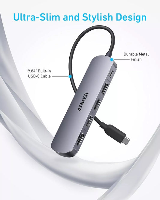 Hub USB-C Anker, 2 x USB-A - 1 x USB-A 3.0 - 1 x USB-C - 1 x HDMI, Grau A8357HA0
