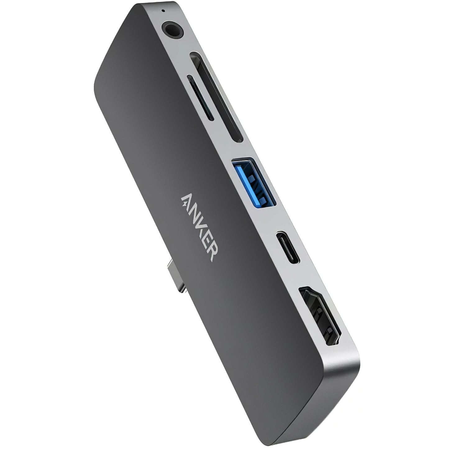 Anker PowerExpand Direct USB-C-Hub für Apple iPad Pro 11 / Pro 12.9, 1 x USB-C – 1 x USB-A – 1 x HDMI – 1 x Klinke 3,5 mm – 1 x SD – 1 x microSD, Grau 