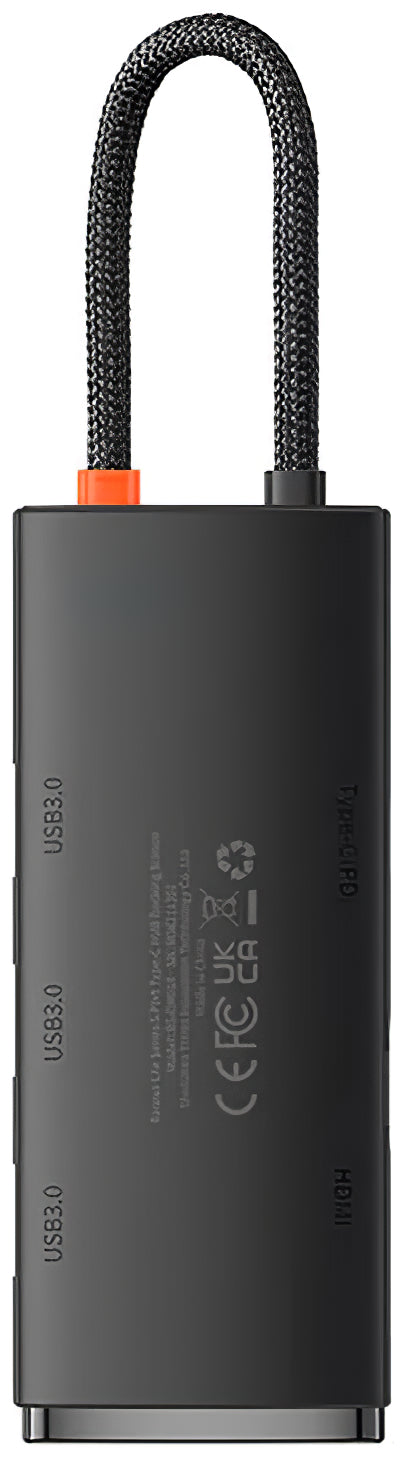 USB-C-Hub Baseus Lite, 3 x USB-A 3.0 – 1 x USB-C – 1 x HDMI, 0,2 m, Schwarz WKQX080201