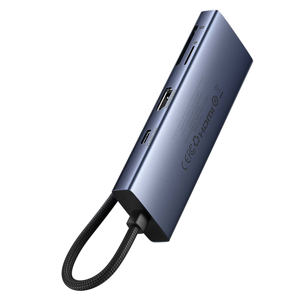 Hub USB-C Baseus UltraJoy, 3 x USB-A 3.0 - 1 x USB-C - 1 x HDMI - 1 x SD - 1 x microSD, Grau B00052803811-00