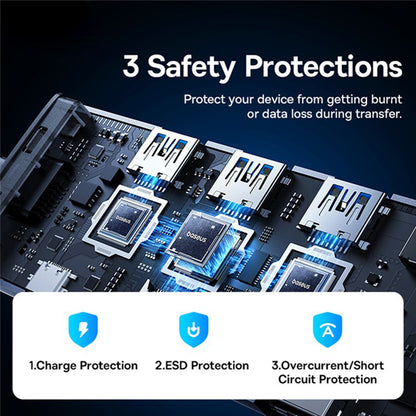 Hub USB-C Baseus UltraJoy, 4 x USB-A 3.0 - 1 x USB-C - 1 x HDMI - 1 x VGA, Grau B00052803811-01