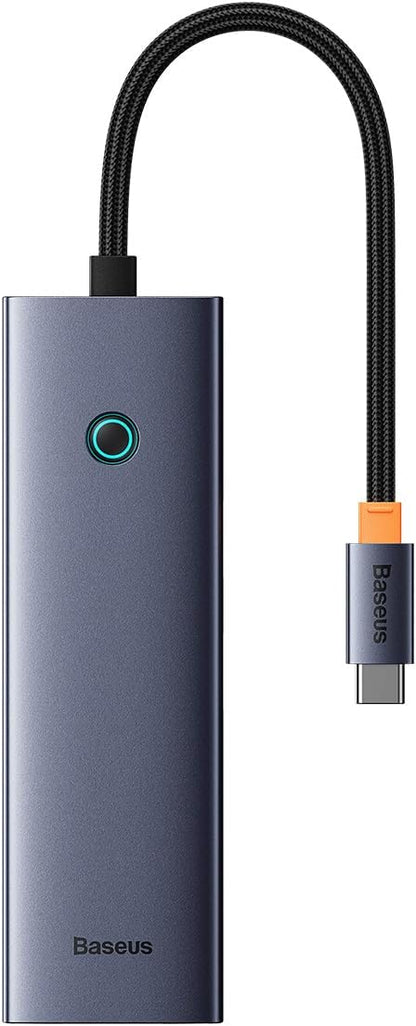 Hub USB-C Baseus UltraJoy, 2 x USB-A 3.0 - 1 x USB-C - 1 x HDMI - 1 x RJ45 - 1 x SD - 1 x microSD, Grau B00052805813-00