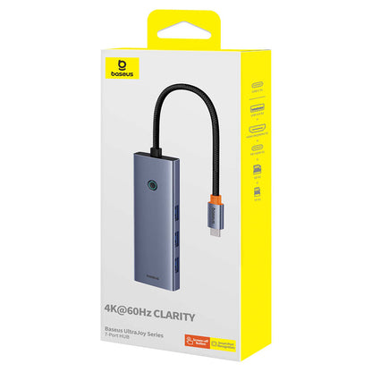 Hub USB-C Baseus UltraJoy, 3 x USB-A 3.0 - 1 x USB-C - 1 x HDMI - 1 x SD - 1 x microSD, Grau B00052803811-00