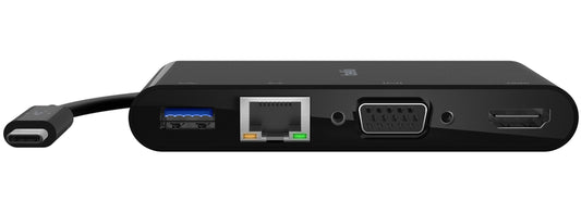 USB-C Hub Belkin Connect, 1 x USB-A 3.0 - 1 x HDMI - 1 x VGA - 1 x RJ45, Schwarz AVC005btBK