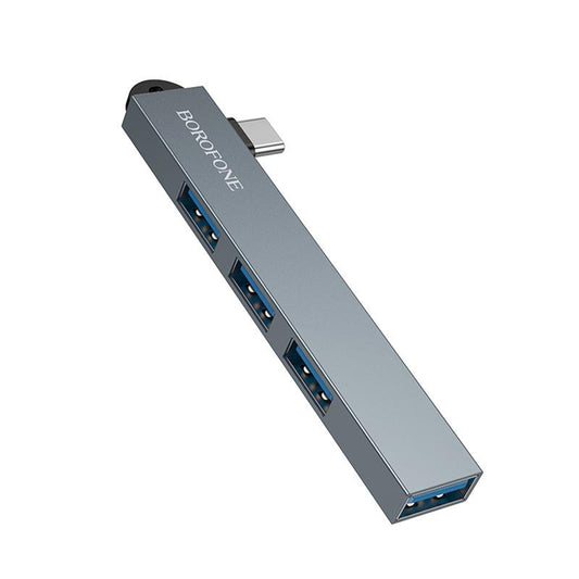 USB-C Hub Borofone FH1A, 4in1, Grau