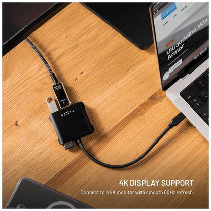 Hub USB-C Fixed Quadri, 5in1, Schwarz