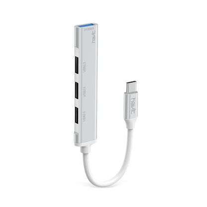 HAVIT HB41 USB-C Hub, 4in1, Silver