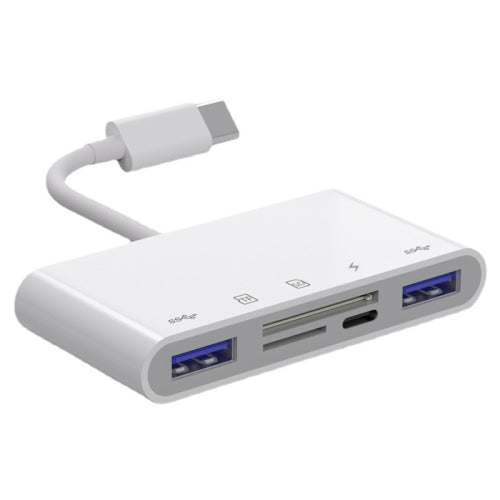 OEM USB-C Hub NK-1032TC, 2 x USB-A - 1 x USB-C - 1 x SD - 1 x microSD, Weiß 