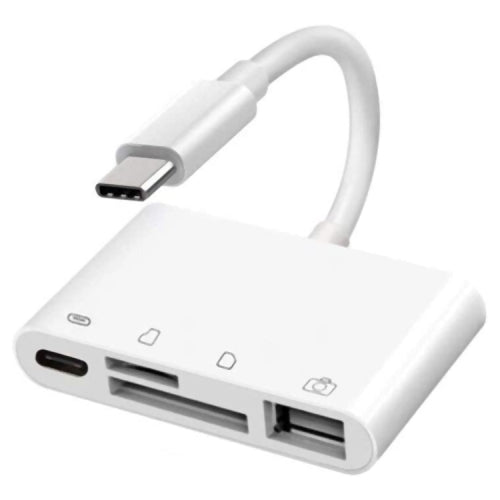 OEM USB-C-Hub NK108LTC, 1 x USB-A – 1 x USB-C – 1 x SD – 1 x microSD, Weiß