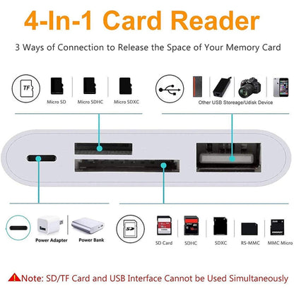 OEM USB-C-Hub NK108LTC, 1 x USB-A – 1 x USB-C – 1 x SD – 1 x microSD, Weiß