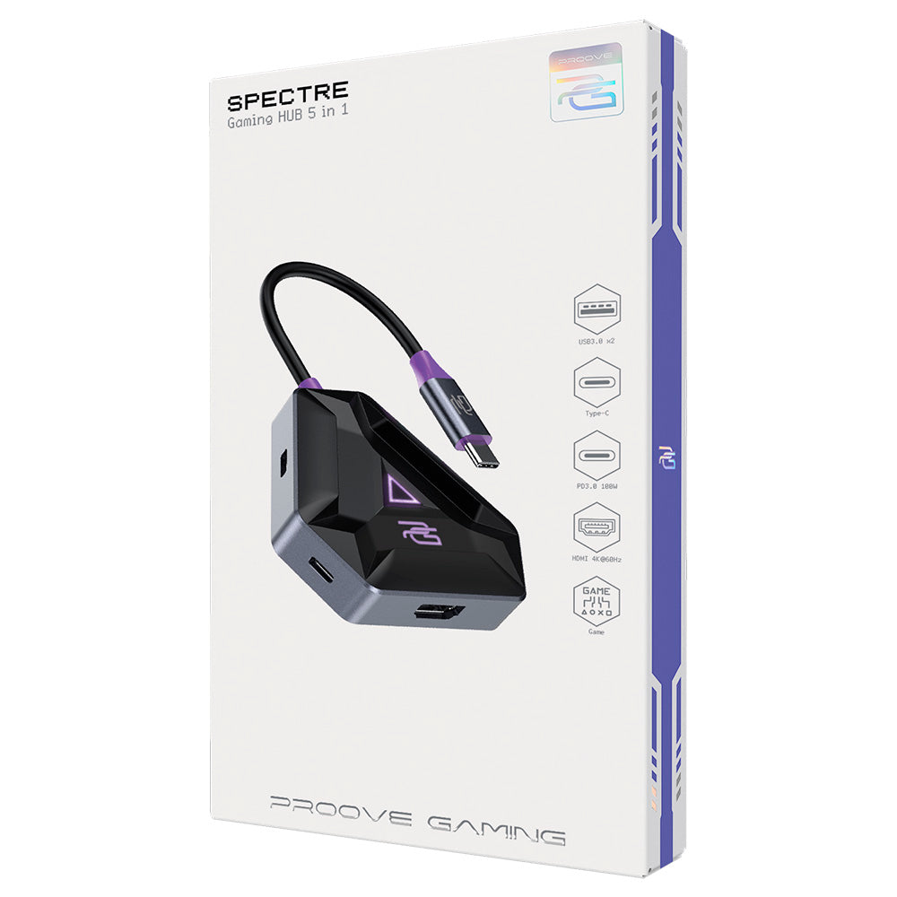 Hub USB-C Proove Spectre, 5in1, Grau HBPG10221205