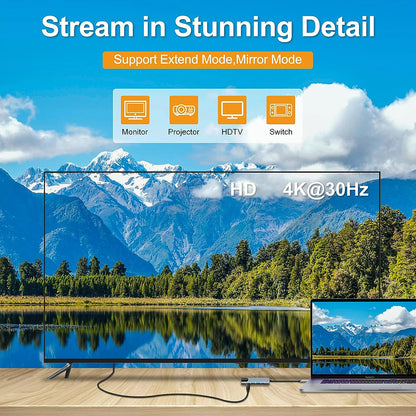 USB-C Hub Techsuit H1 NetBridge, 5in1, Grau