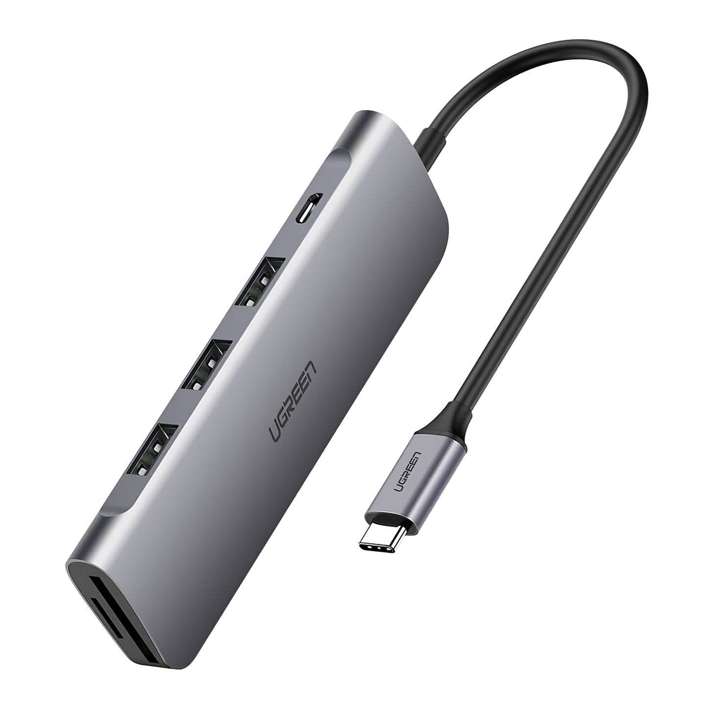 Hub USB-C UGREEN CM195, 2 x USB-A - 1 x USB-C - 1 x HDMI - 1 x SD - 1 x microSD, Grau