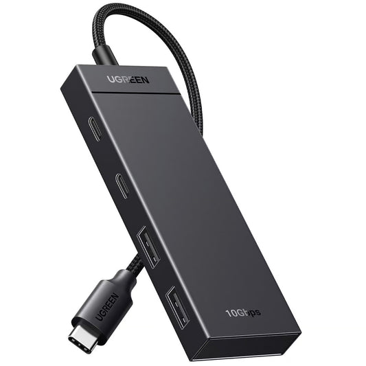 USB-C Hub UGREEN CM416, 2 x USB-A 3.1 - 2 x USB-C, 0,25m, Schwarz