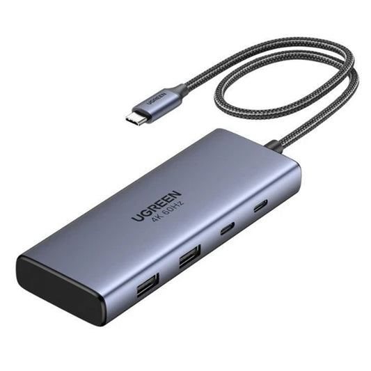 Hub USB-C UGREEN CM498 (45379), 2 x USB-A 3.2 - 3 x USB-C - 2 x HDMI, Grau