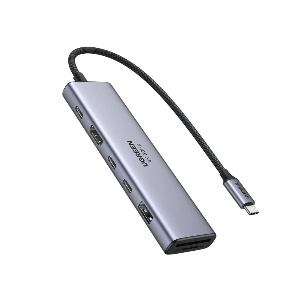 Hub USB-C UGREEN CM511 (45521), 1 x USB-A 3.2 - 3 x USB-C - 1 x HDMI - 1 x SD - 1 x microSD, Grau