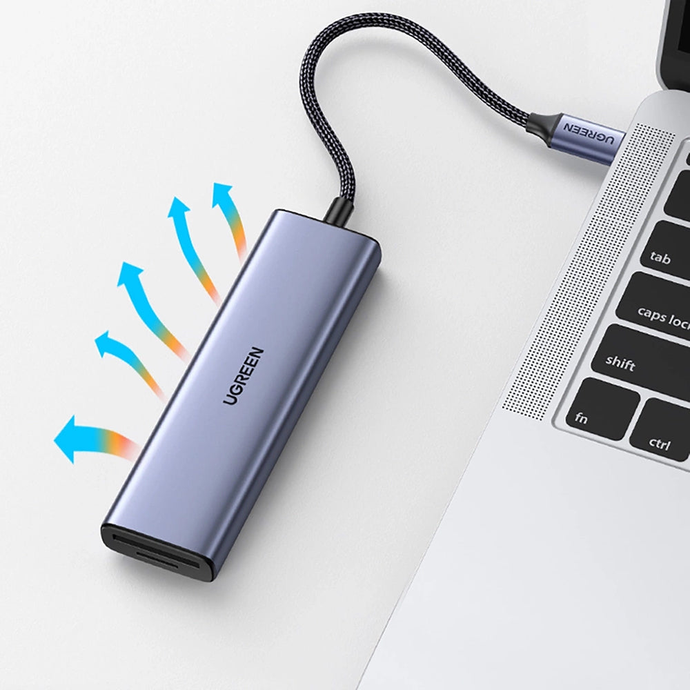 Hub USB-C UGREEN CM511 (20956A), 3 x USB-A 3.0 - 1 x HDMI - 1 x SD - 1 x microSD, Grau