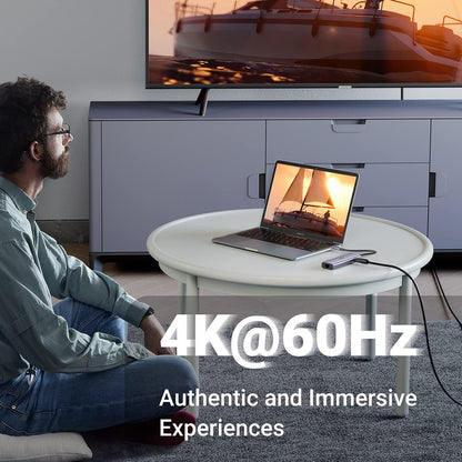 Hub USB-C UGREEN CM512 (60515), 2 x USB-A 3.0 - 1 x USB-C - 1 x HDMI - 1 x SD - 1 x microSD - 1 x RJ45, Grau
