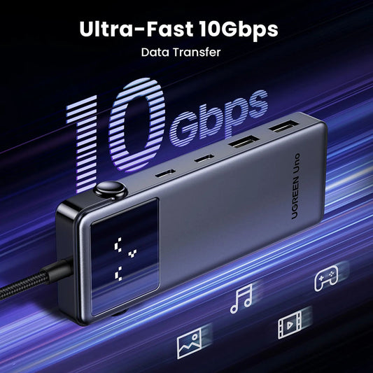 USB-C Hub UGREEN Uno (75177), 2 x USB-A 3.2 - 3 x USB-C - 1 x HDMI, Grau
