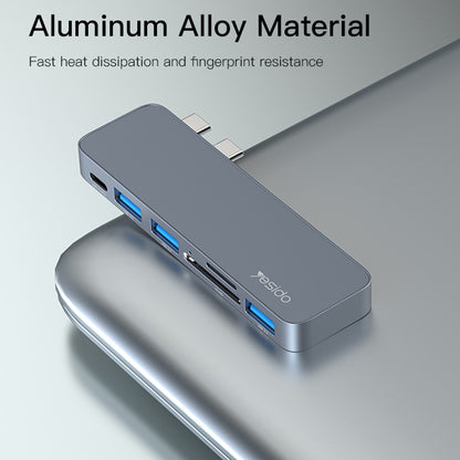 USB-C Hub Yesido HB10 für Apple MacBook Pro / Air, 6in1, Grau